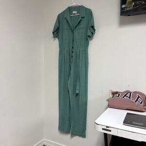 NEW Green Sz 6 Casual or Dress Linen Blend Jumpsuit Boilersuit UNIVERSAL THREAD